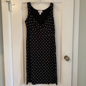 LOFT Black Dress with White Dots